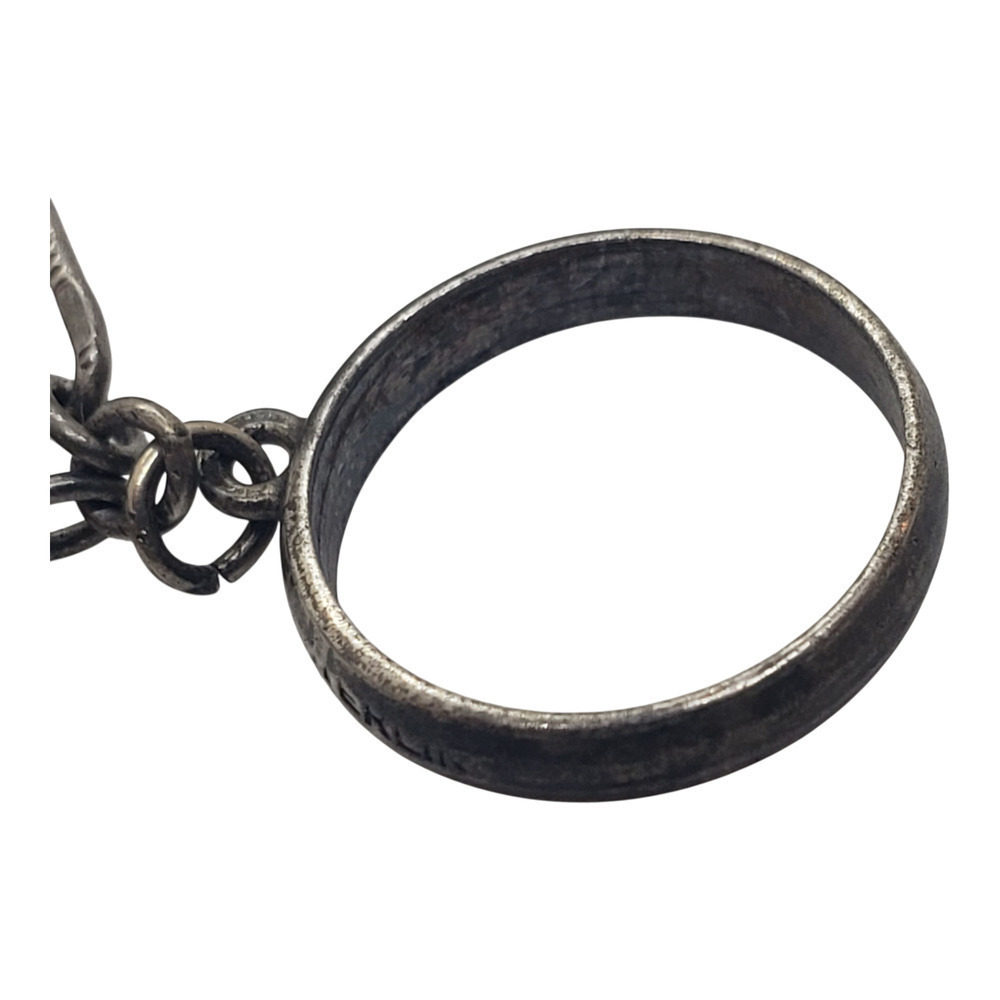 Vintage Sterling Silver Charm Bracelet Cowboy Nautical Scissors Ring Hat 7in - Picture 15 of 16
